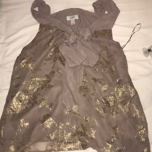 Ann Taylor LOFT- Sleeveless blouse with tie